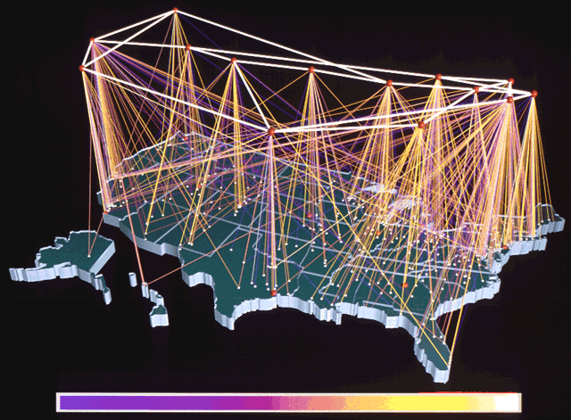 Internet Traffic Map for 1995